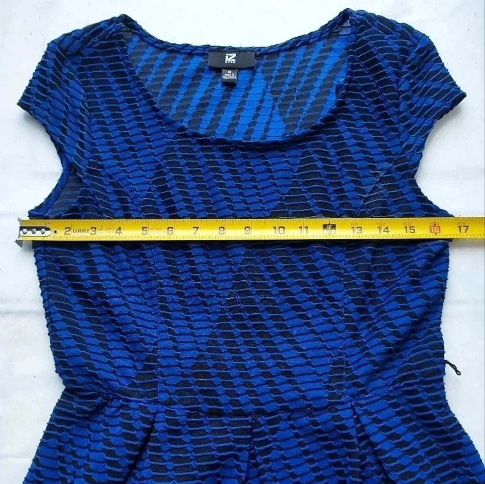 Iz Byer Blue & Black Mini Dress Medium - Picture 7 of 15